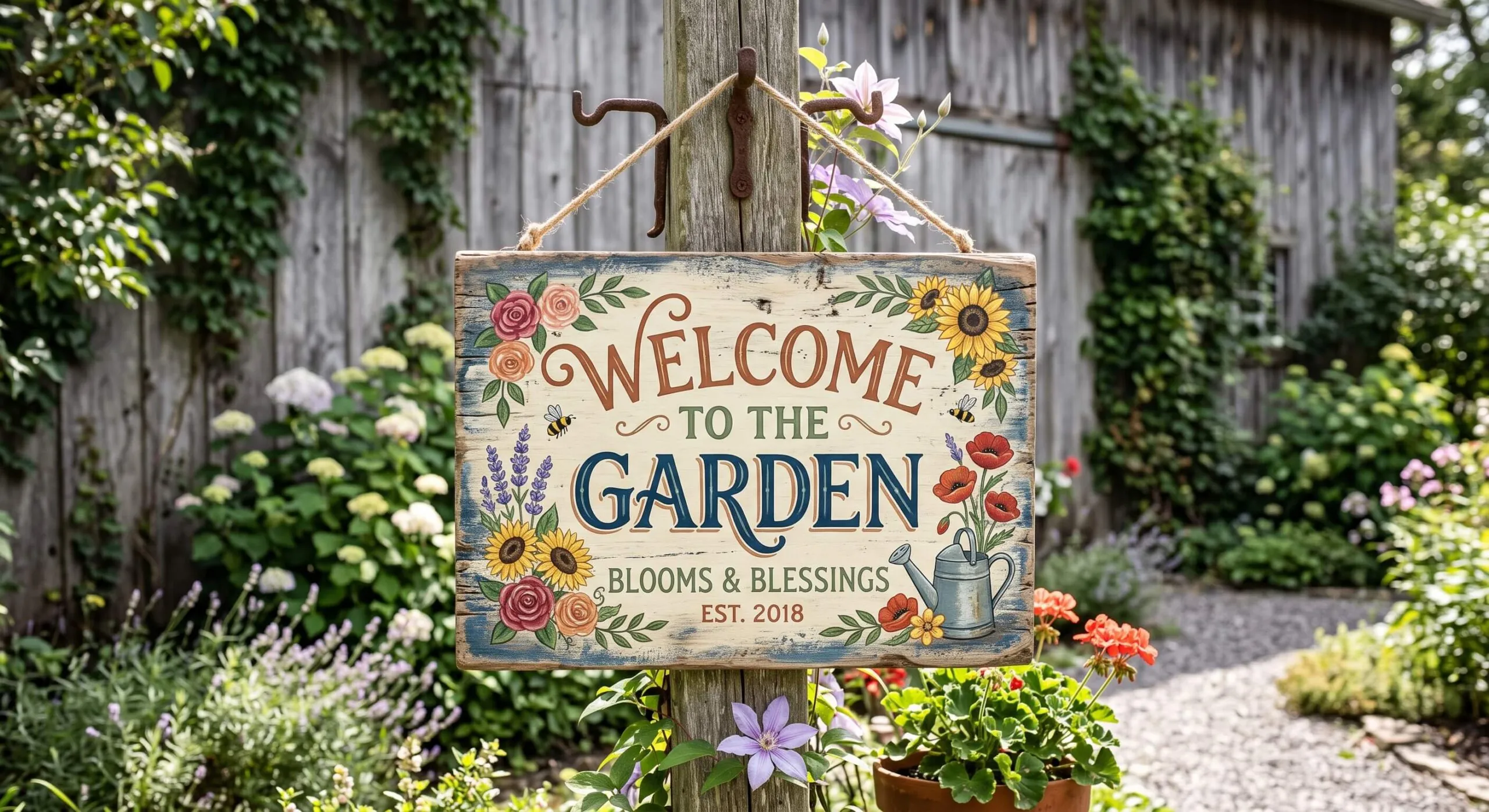 wood hand painted sign