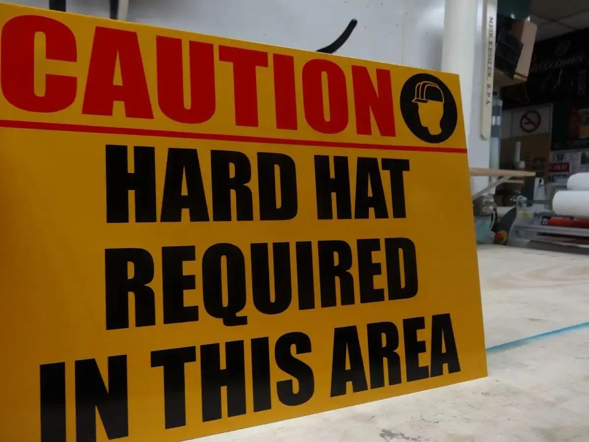 Caution signs warn about hazards that could cause minor or moderate injury