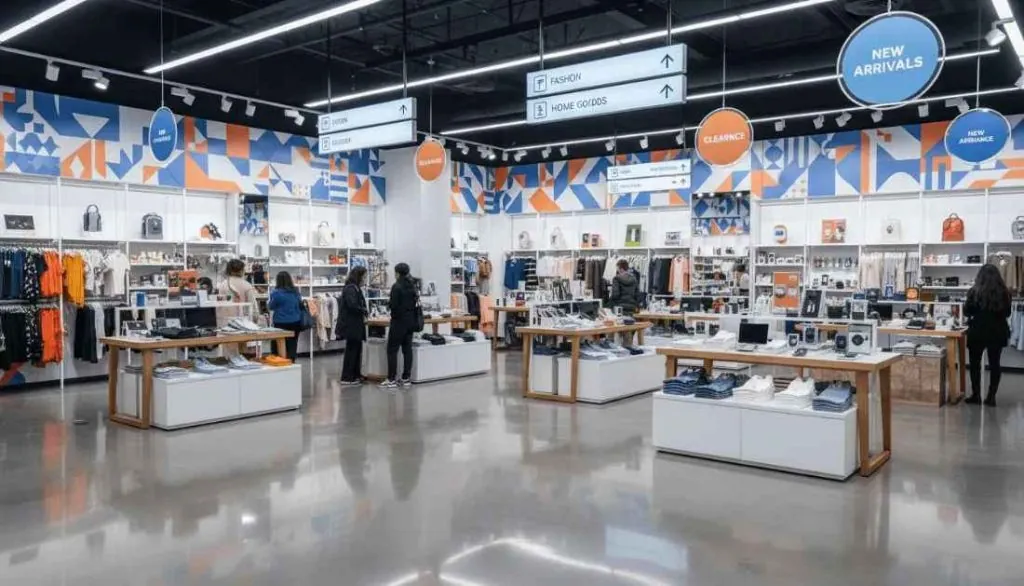 Store interior with new wall graphics