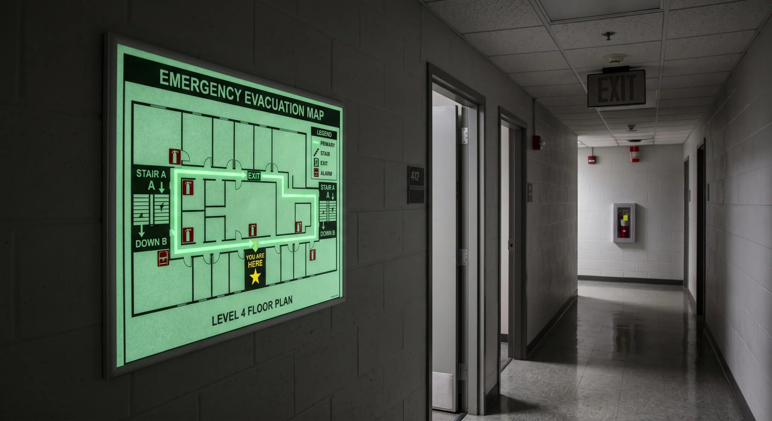 Photoluminescent Egress Maps