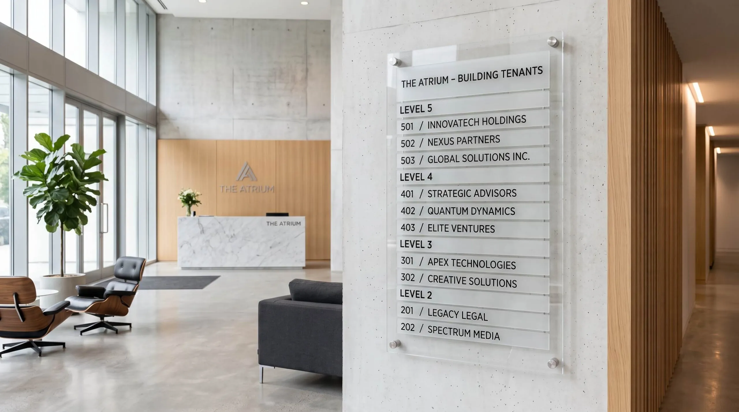 acrylic directory signage