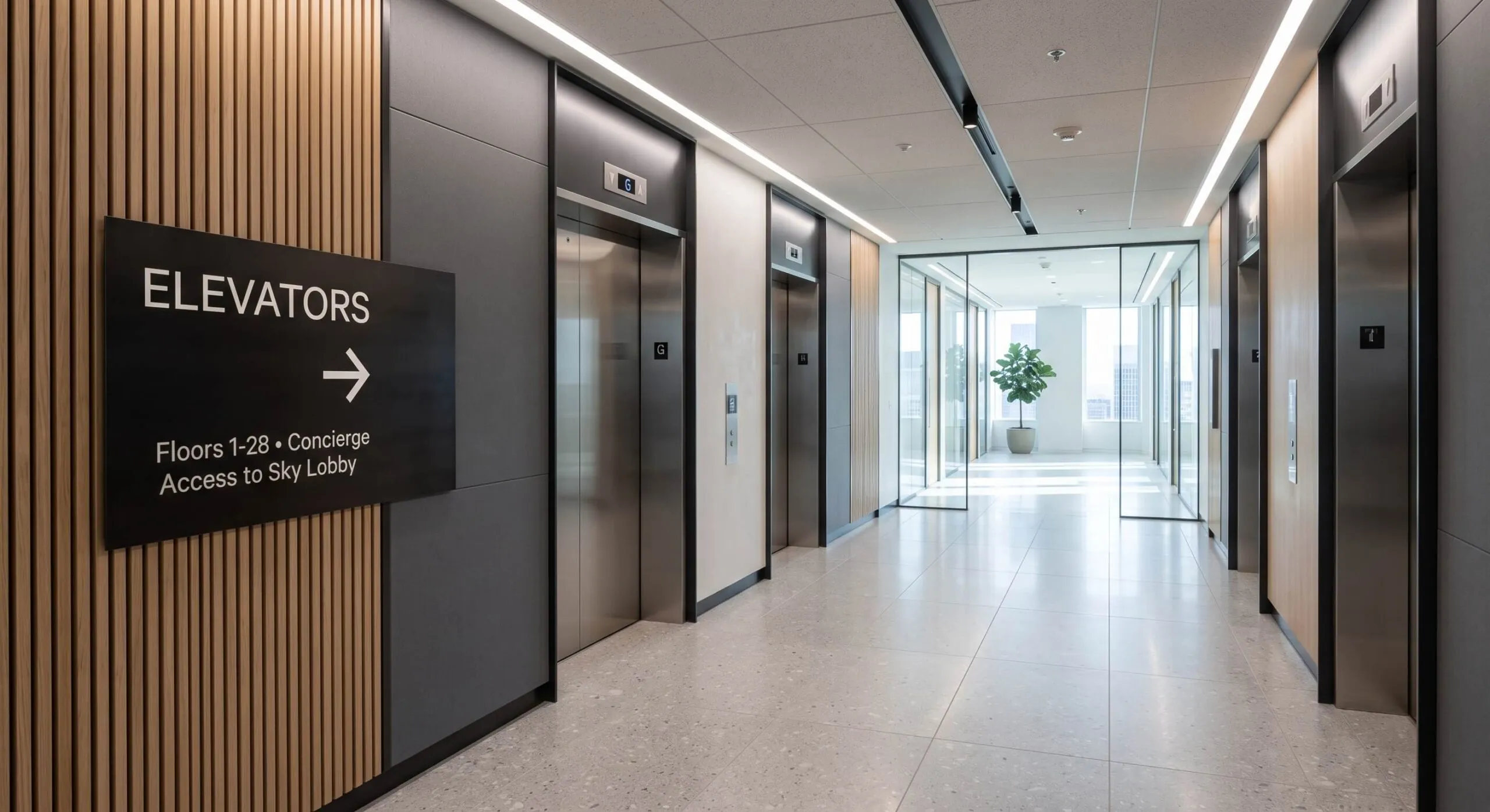 elevator wayfinding sign