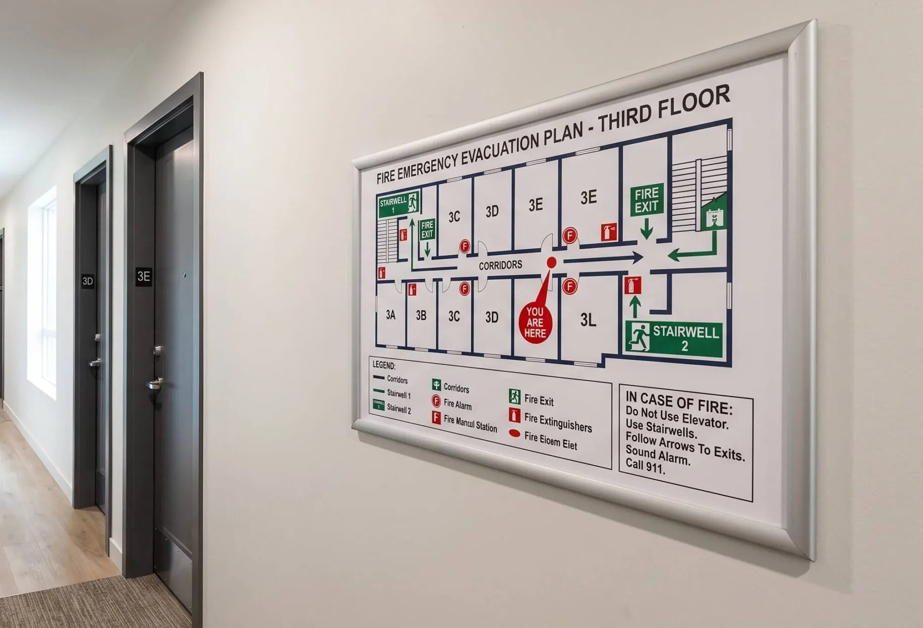 fire emergency egress map