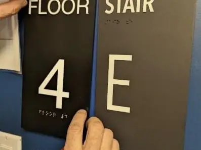 Installing ADA floor and stair signs