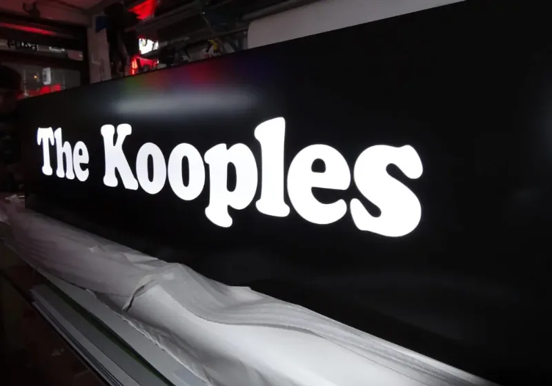 lit signs get powered up and checked before they leave the shop