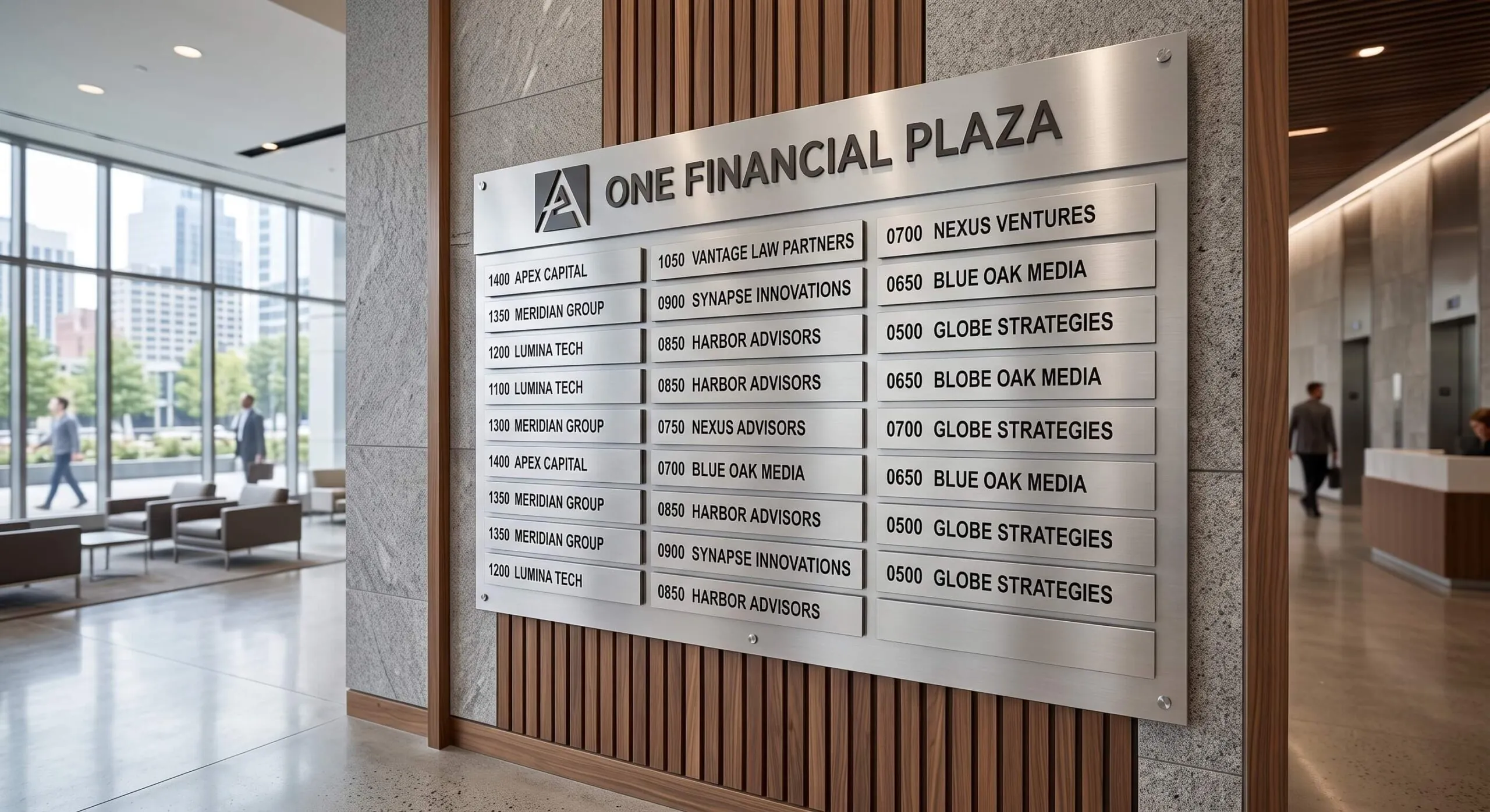 metal directory signage