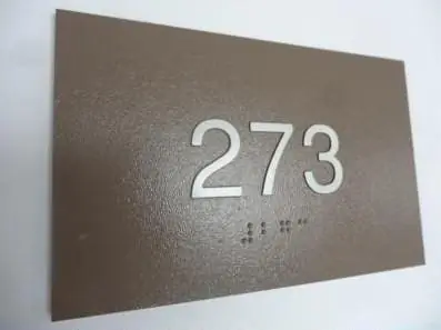 Metal look ADA room number sign
