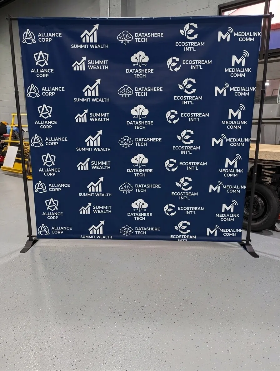 repeated logos backdrop