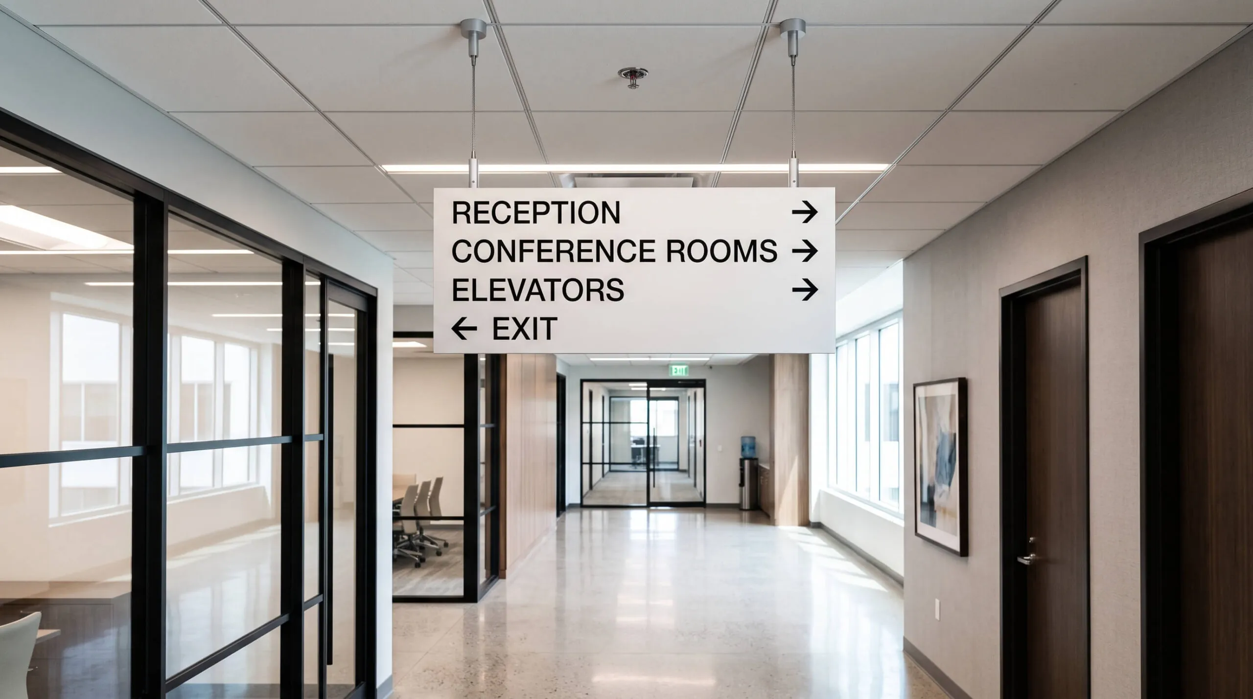suspended sign